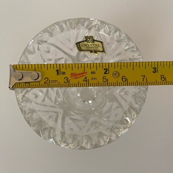 VINTAGE Zajecar 24% Lead Crystal Yugoslavia Elegant & Classy Toothpick Holder - Picture 9 of 10